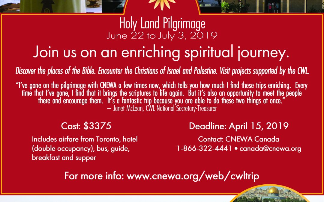 Catholic Near East Welfare Association Holy Land Pilgrimage 2019