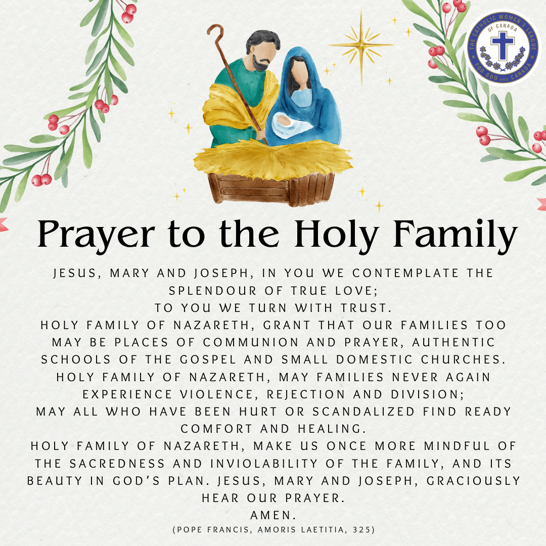 Prayer to the Holy Family A Christmas Message The Catholic Women #39 s