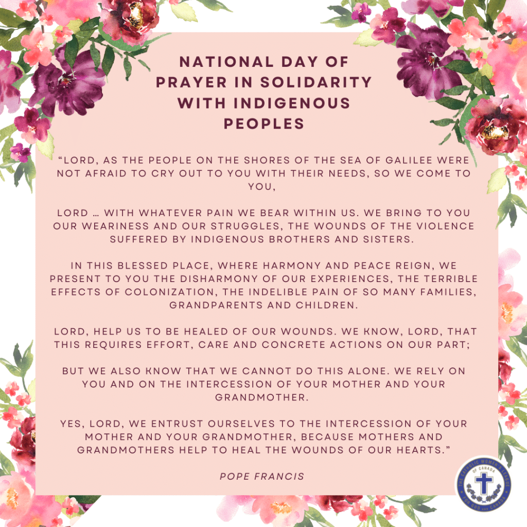 National Day of Prayer in Solidarity with Indigenous Peoples - The