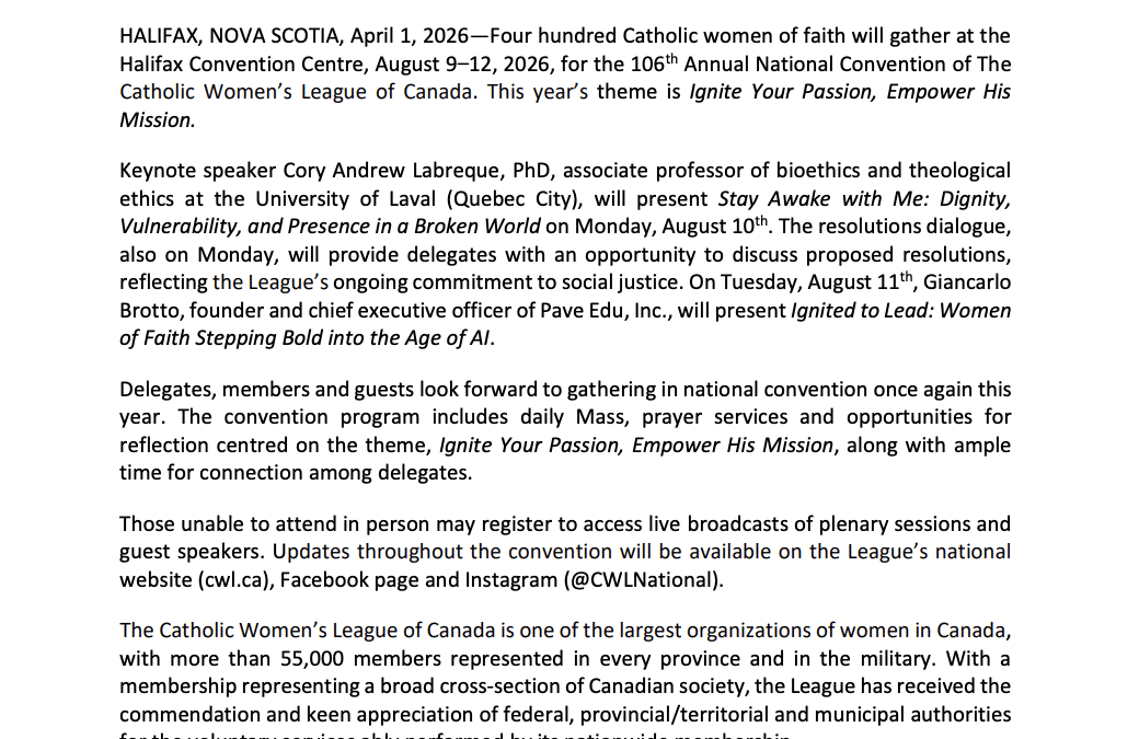 Pre-Convention Press Release (2026)